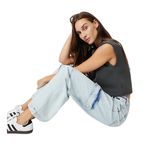 Mavi Alva Straight Leg Cargo Pants - Light Indigo- Size 25 - Picture 1 of 16